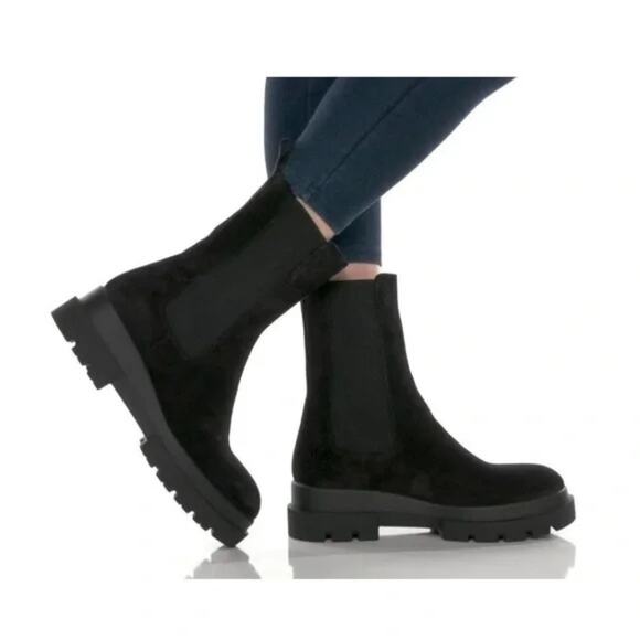 LA CANADIENNE Braydon Waterproof Suede Leather Black Lug Sole Chelsea Boot 39 - Picture 10 of 10